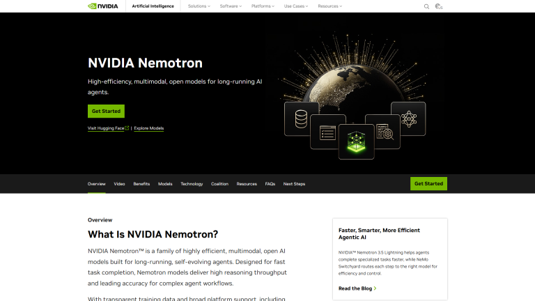 Product Homepage Screenshot